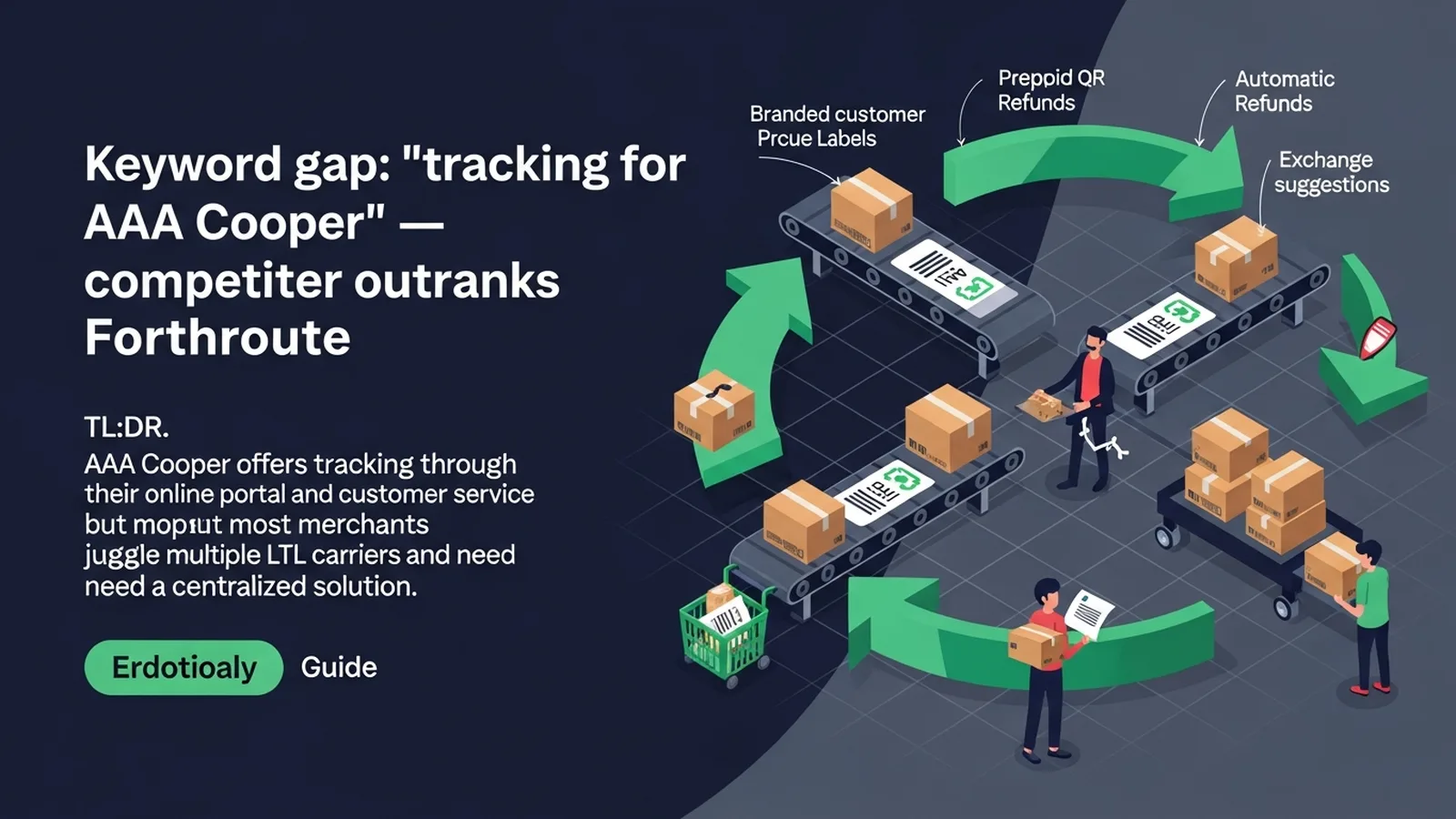 Dashboard interface showing multiple carrier tracking streams merging into one unified flow with emerald green accents