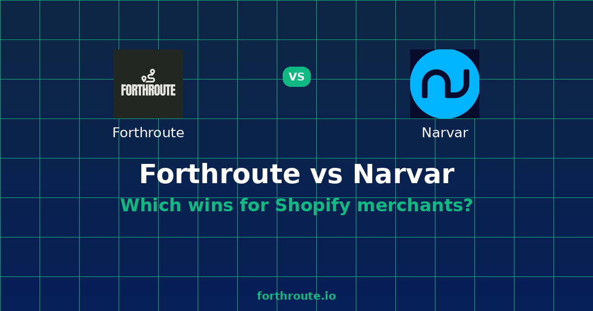 Narvar Pricing 2026 vs the Free Forthroute Alternative — comparison card showing both products