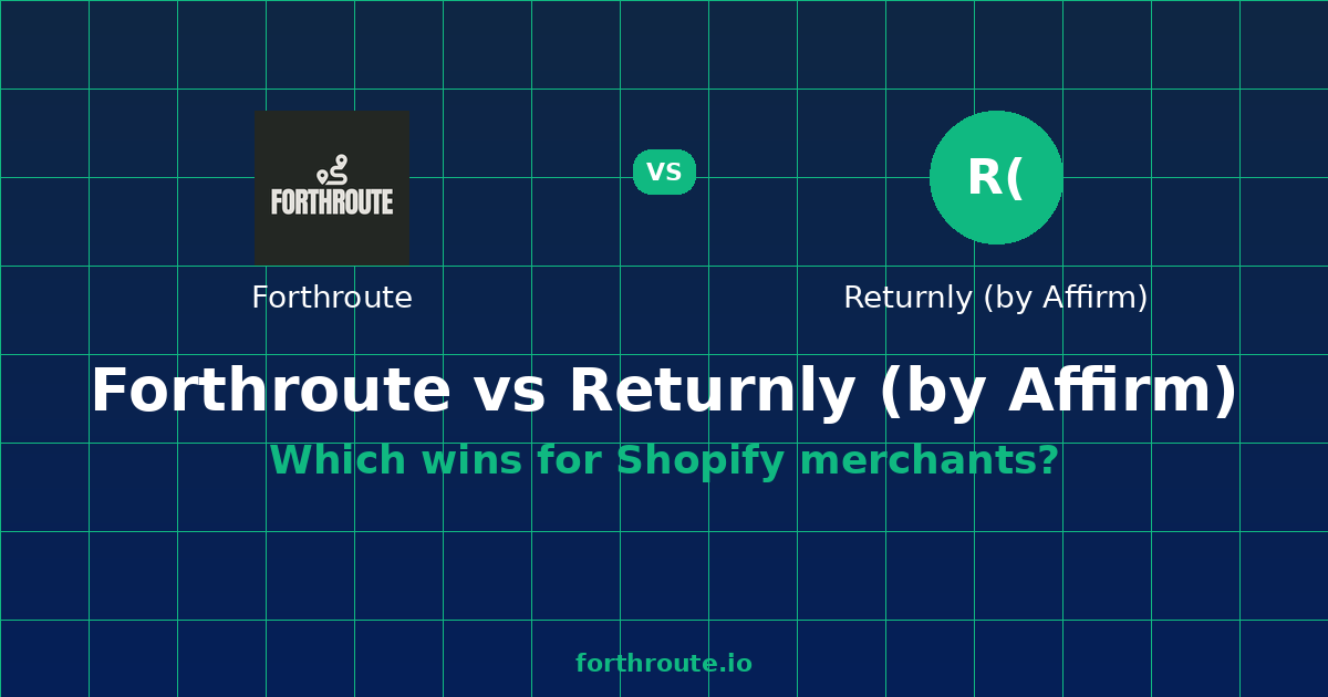 Returnly Alternative 2026: Forthroute vs Returnly — comparison card showing both products